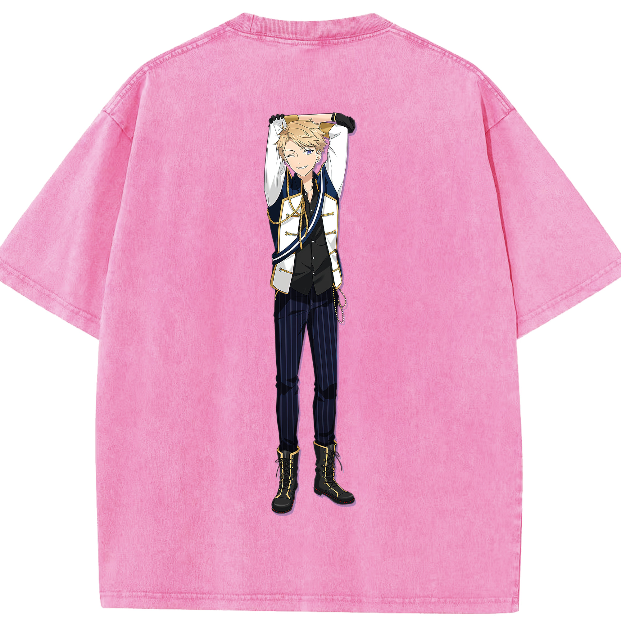 （画像用） あんさんぶるスターズ! Ensemble Stars 綿100% ヴィンテージ風 半袖Tシャツ（背面プリント）